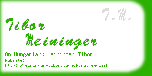 tibor meininger business card